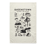 Queenstown Tea Towel Small Print - Cream