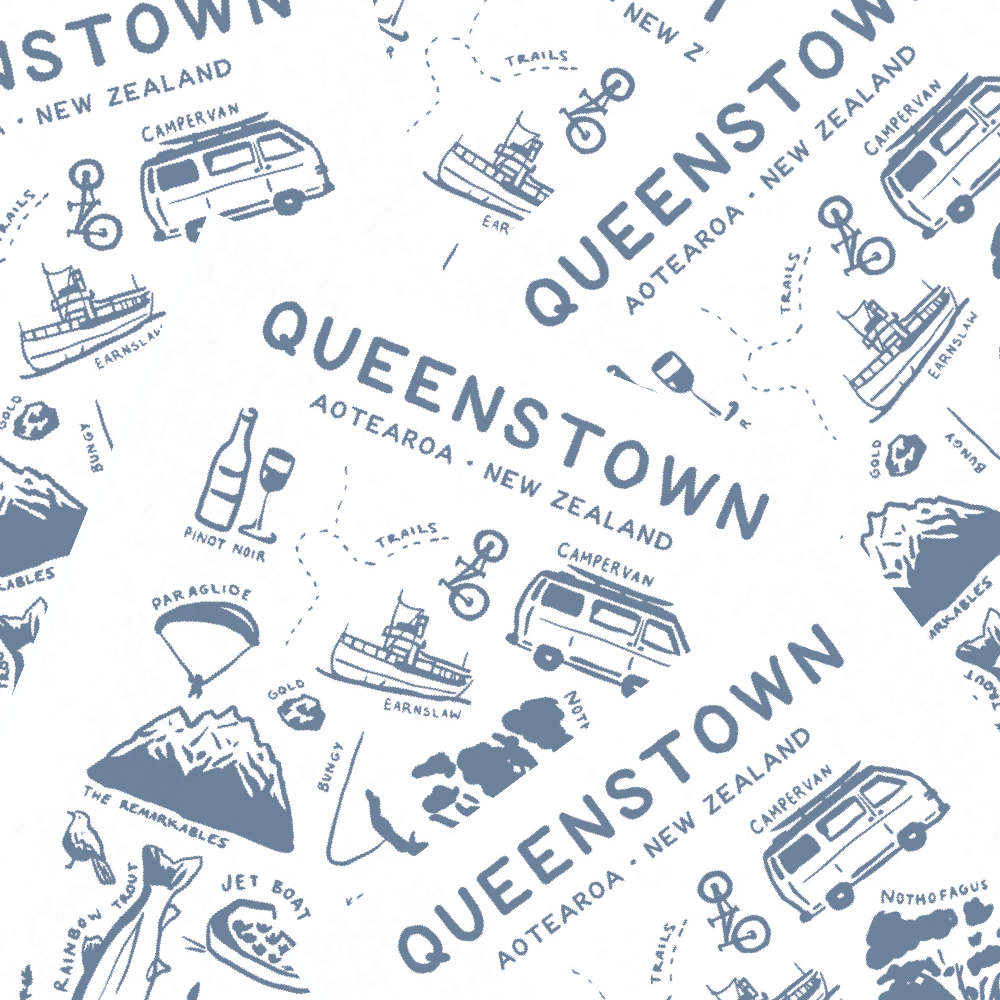 Life is Better - Queenstown Blue A3 Poster