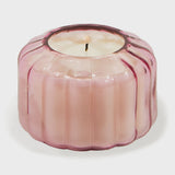 Ripple Small Pink Glass Candle-Desert Peach
