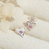Love Heart Pink Tourmaline Studs
