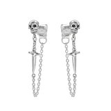 Dagger and Skull Chain Studs