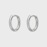 Delicate Silver Round Huggies 11mm