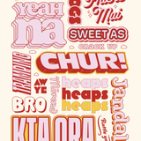 Kiwi Slang Pink - A3 Poster