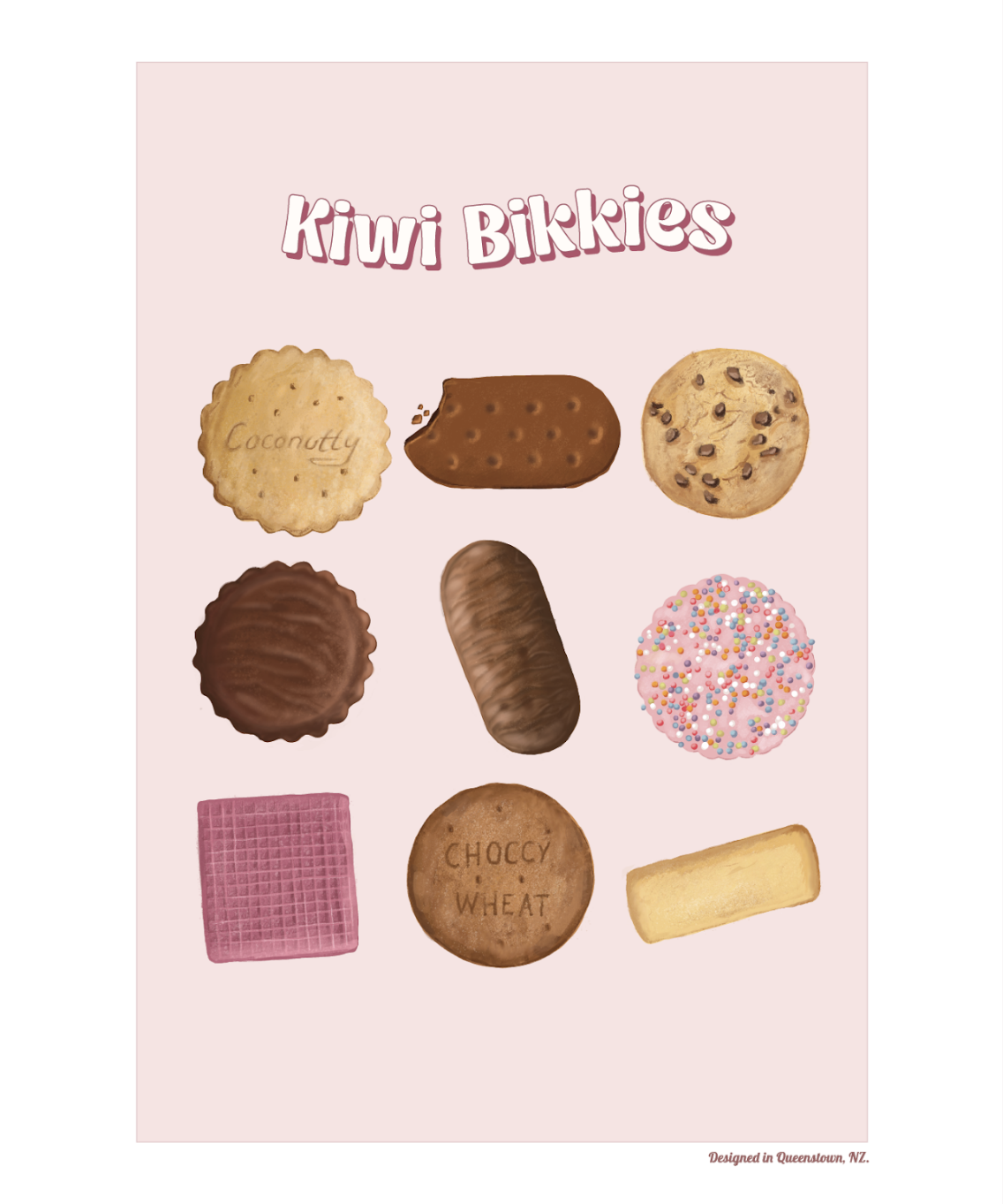 Kiwi Bikkies - A3 Poster