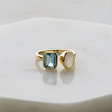 Skylar Ring - Moonstone/Blue Topaz