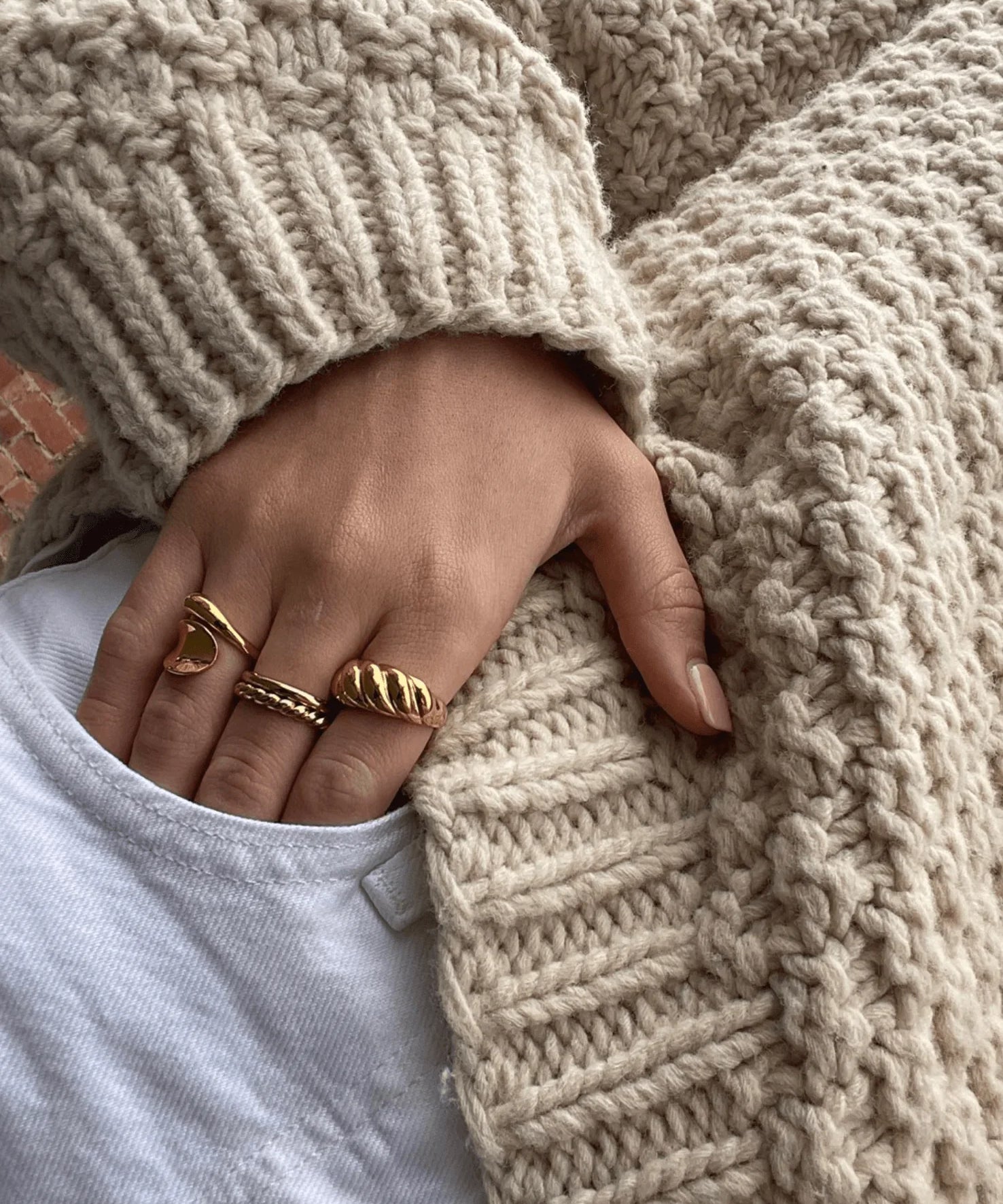 Twin Adjustable Ring - Gold