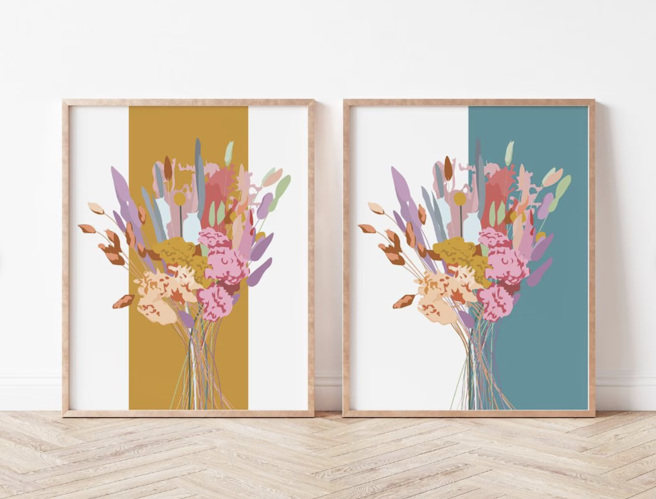 Blue Florals - A3 Print