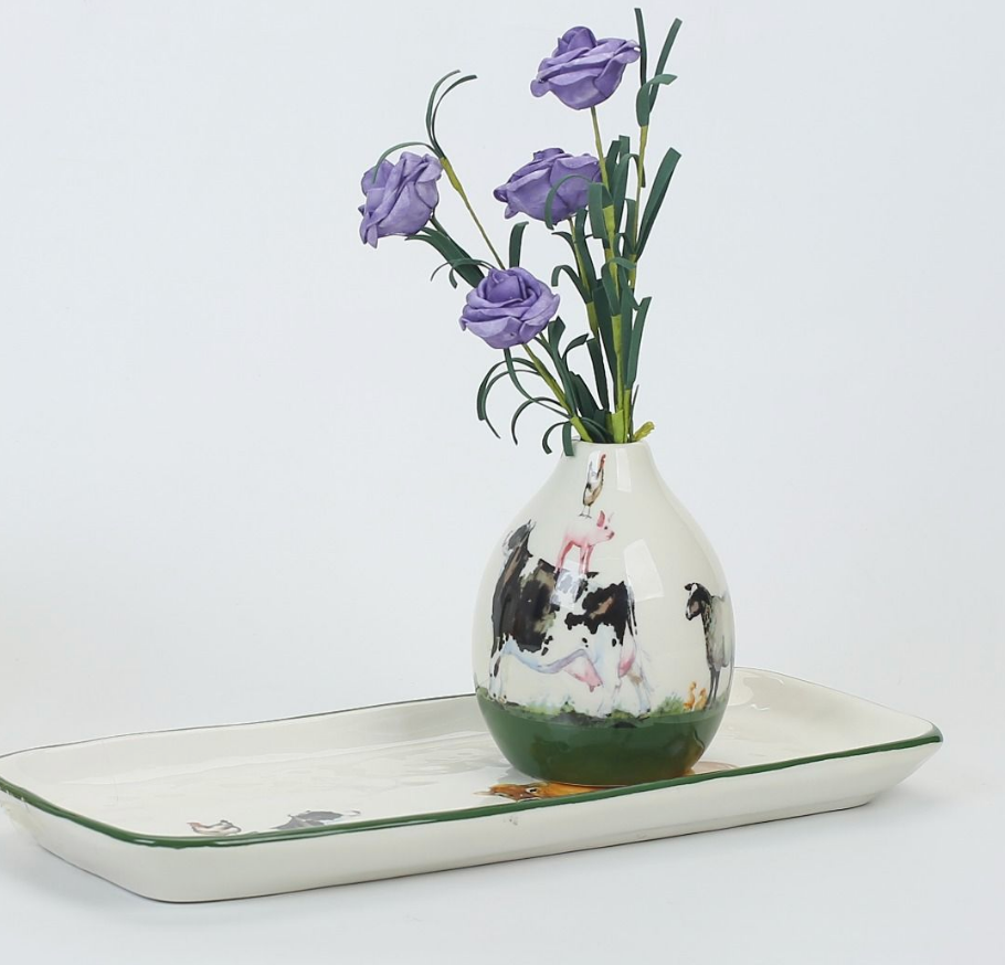 Farm Yard Vase Green