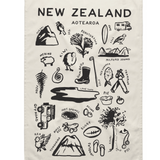New Zealand Tea Towel - Cream