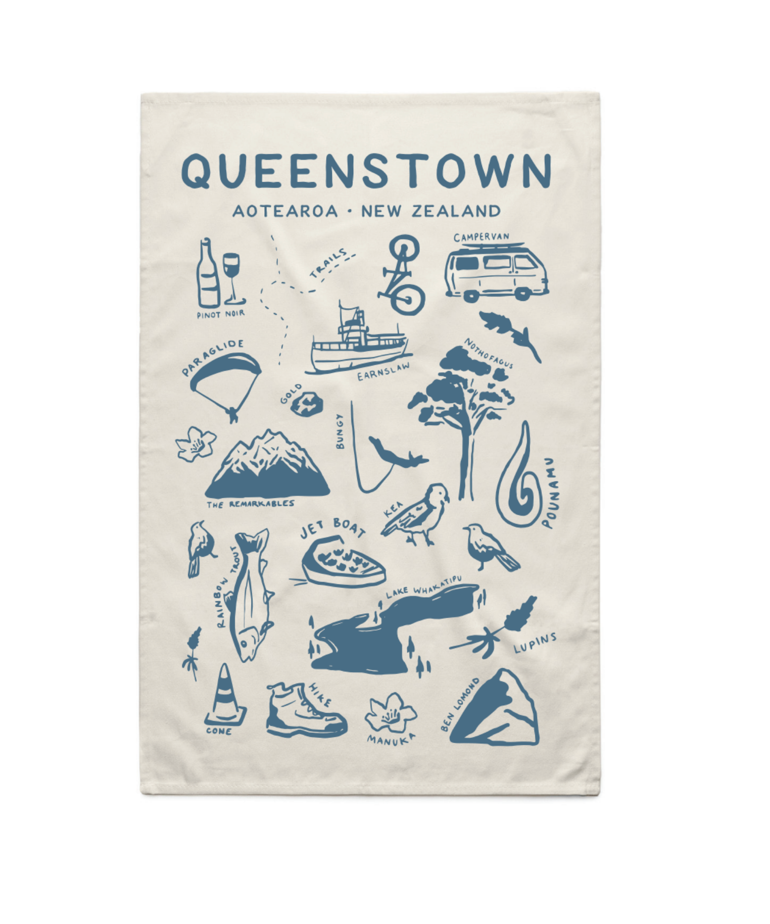 Queenstown Tea Towel - Cream