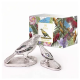 Silver Tui w/Paua Statue-8.5cm