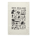 New Zealand Tea Towel Small Print - Cream