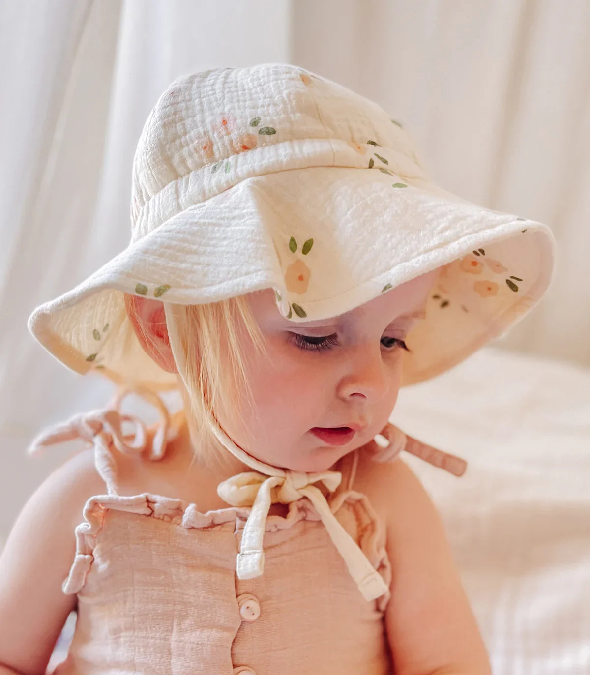 Organic Muslin Sun Hat - Daisy