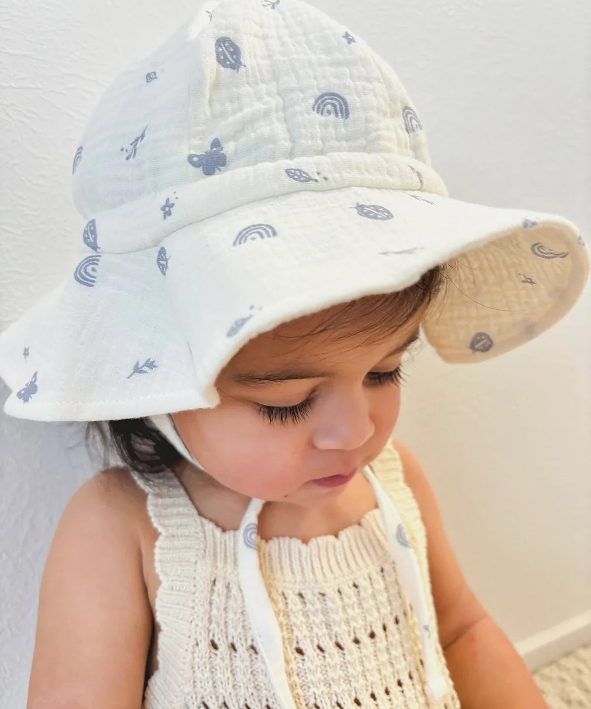 Organic Muslin Sun Hat - Enchanted Garden