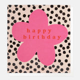 Happy Birthday Pink Flower - Card