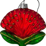 Glass Christmas Tree Decoration - Pohutukawa