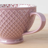 Mauve Stamped - Latte Stoneware Mug