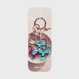 Blue Metallic Puppy Keychain