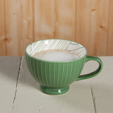 Elm Green Stamped - Latte Stoneware Mug