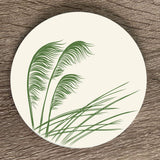 ToeToe Green On Ivory 10cm - Round Coaster