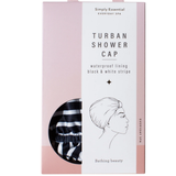 Turban Shower Cap - B&W Stripe