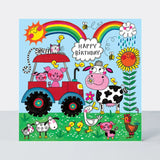 Farm Animals Birthday Jigsaw Card