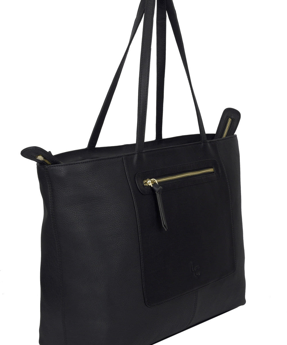 Norra Tote Bag - Black Leather