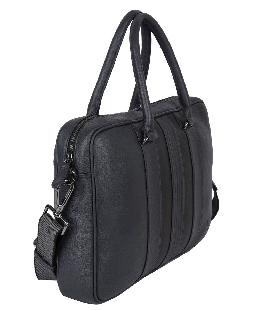 Spar - Laptop / Document Leather Bag / Navy/Blk