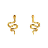 Green Tree Snake Studs Gold