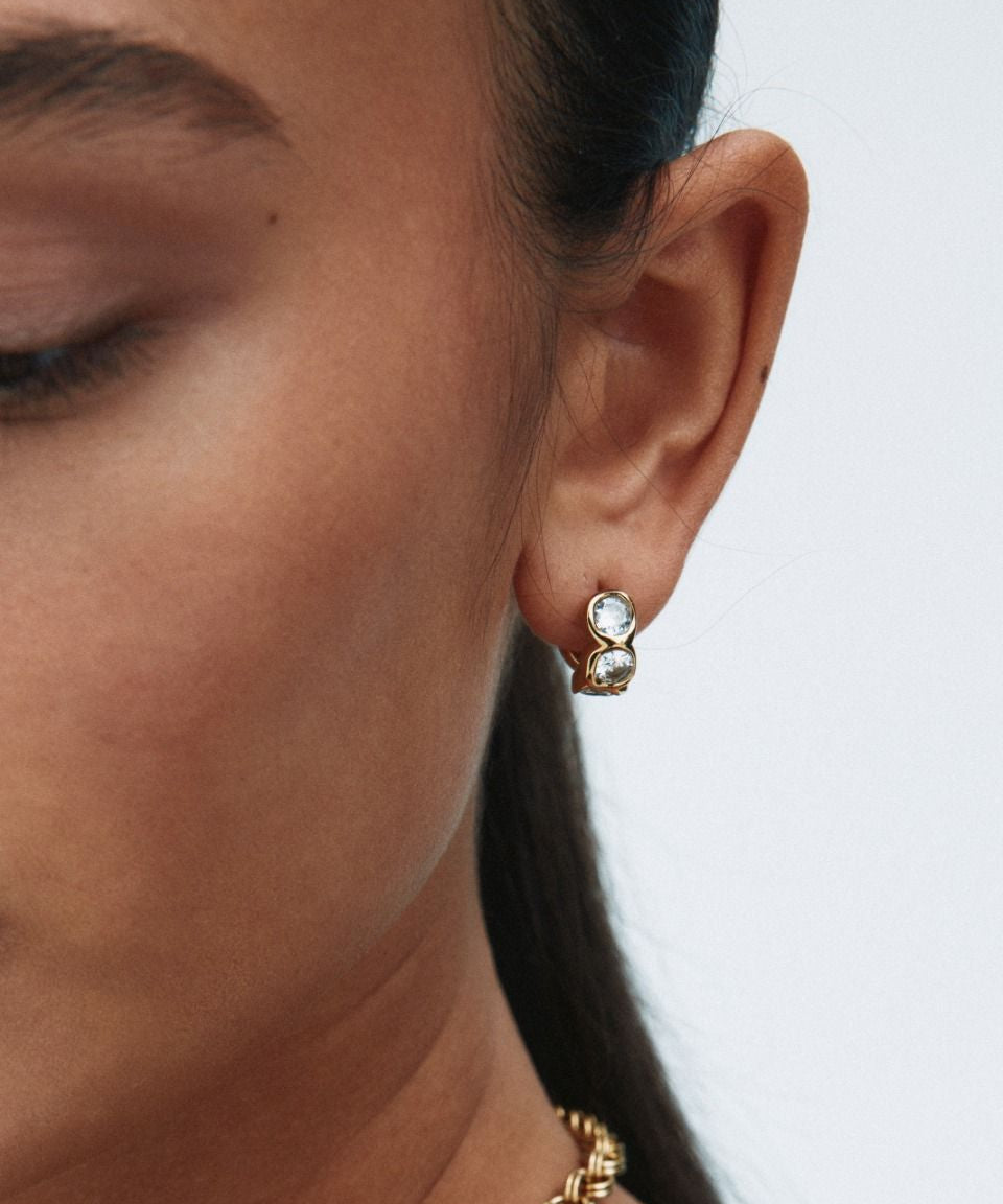 Ocean Gem Hoops Gold
