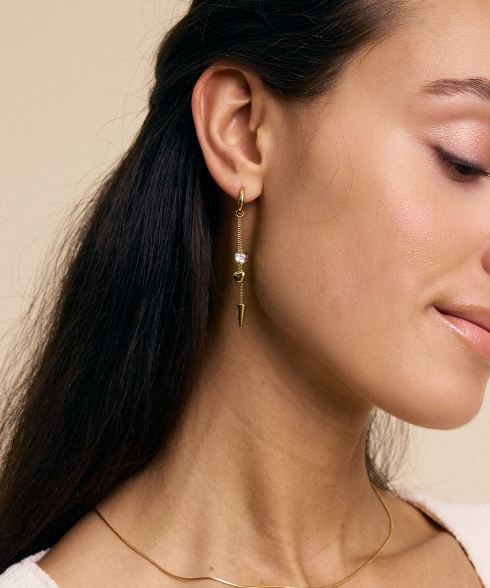 Peak Hoops Multi Heart Gold