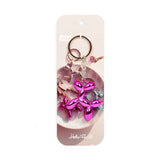 Pink Metallic Puppy Keychain