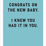 I Knew You Had It In You - Card