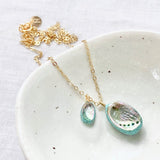 Paua Shell Mother & Child Floating Necklace