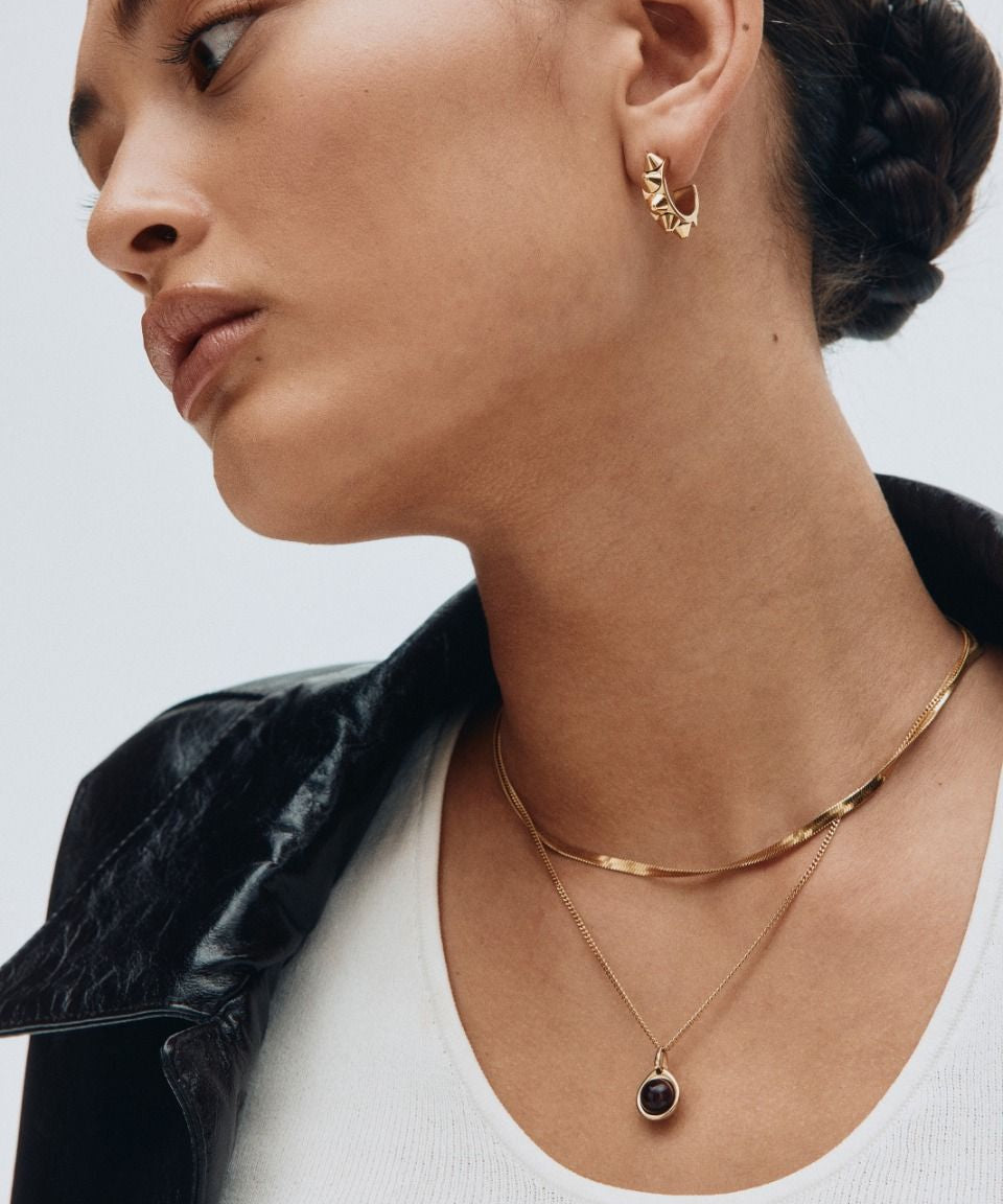 Peak Creole Earrings Small Gold