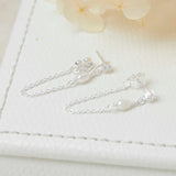 Chained Pearl Studs