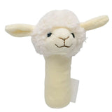Curly Sheep Soft Rattle White
