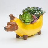 Banana Dog Small Planter Yellow