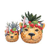Jungle Cheetah Planter Orange 10cm