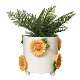 Sunflower Planter Beige & Yellow 15cm
