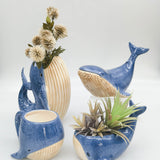 Reef Whale Vase Blue 22cm