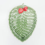Strawberry Platter Green 32x24cm