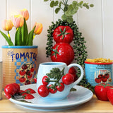 Tomato Mug Blue & Red 10cm