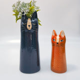 Bailey Cat Vase Orange 15cm