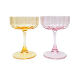 Willa Cocktail Glass - Pink & Yellow 13cm