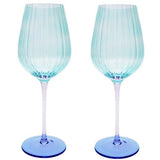 Ellie Ombre Wine Glass - Aqua & Blue/Set 2