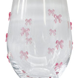Kaya Bow Stemless Glass Pink 12cm