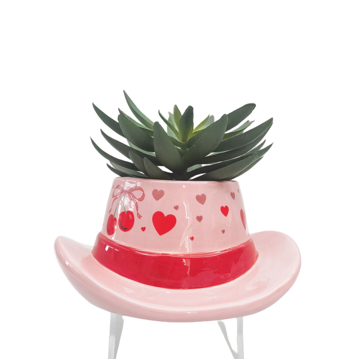 Cowboy Hat Cherry Planter Pink 20cm