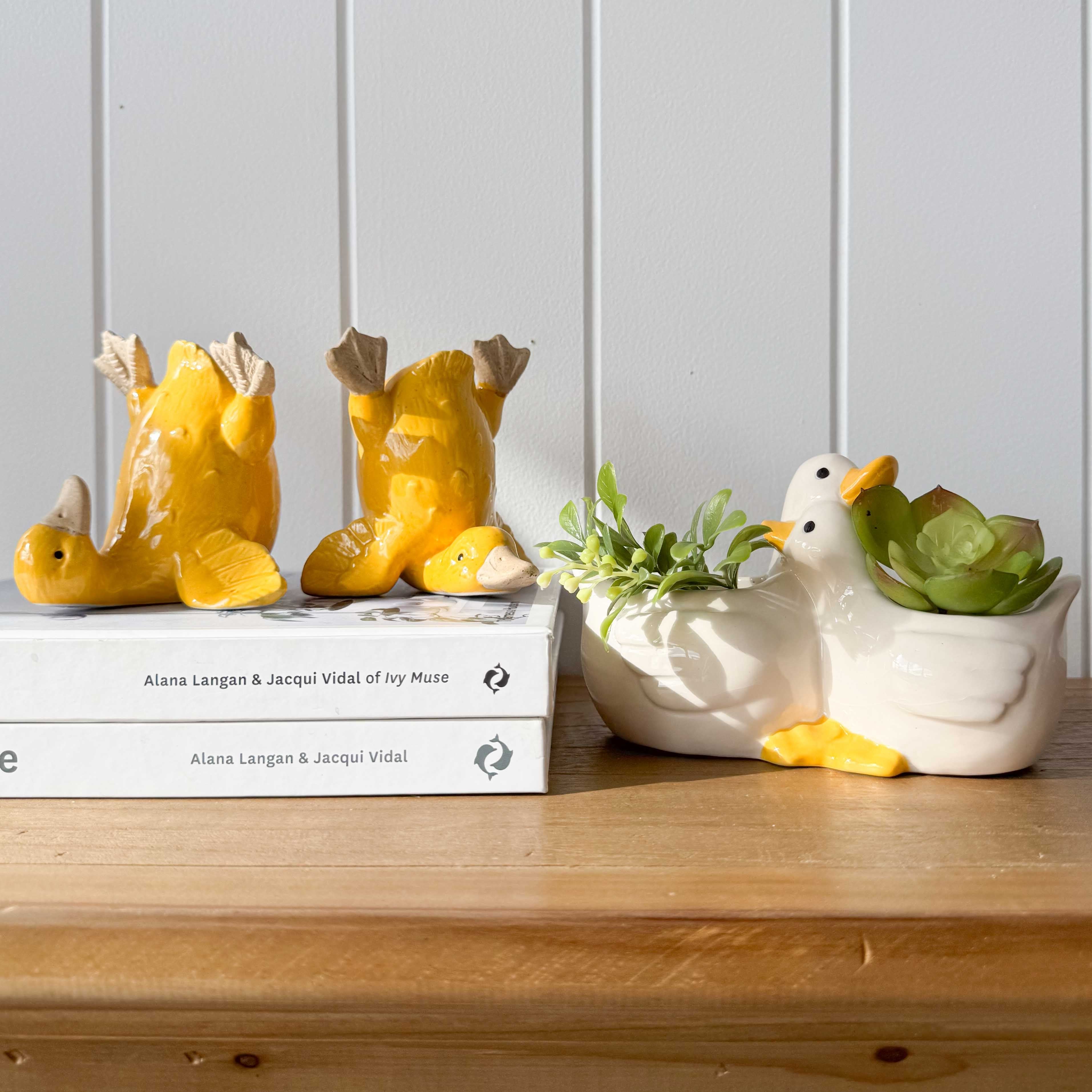 Quirky Duck Ornament Yellow 10cm