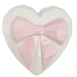 Bow & Heart Trinket Box Pink & White 9cm